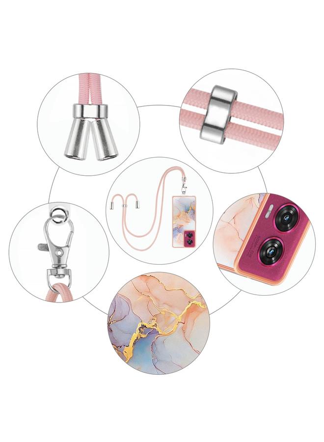 اس-توب جراب لهاتف Motorola Edge 50 Fusion بنمط طلاء كهربائي IMD TPU مقاوم للصدمات مع حبل للرقبة - Image 5