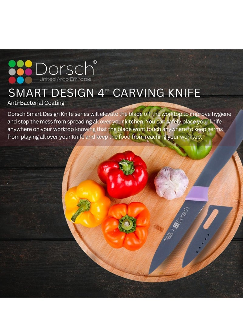 Dorsch Danish Design 4-Inch Carving Knife | Premium High-Carbon German Steel Blade | Ultra-Sharp Precision Edge | Rust-Proof & Hygienic Non-Stick Coating | Ergonomic Handle for Comfort | Protective Sheath Included - Image 3