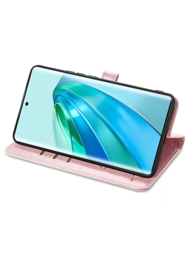 اس-توب جراب هاتف Honor Magic5 Lite من الجلد المنقوش برسومات قطة وكلب لطيفين - Image 4