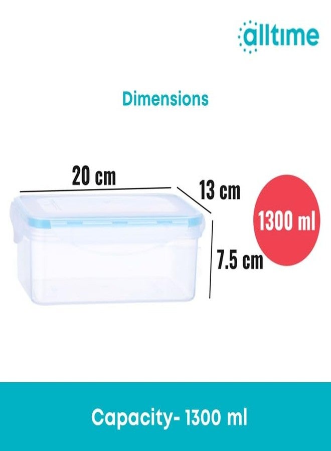 All Time Plastic Lock And Safe Storage Container|100% Airtight & Food Grade Safe Container | Kitchen Storage Container| Multipurpose Jar, 1300 Ml| Transparent - Image 3