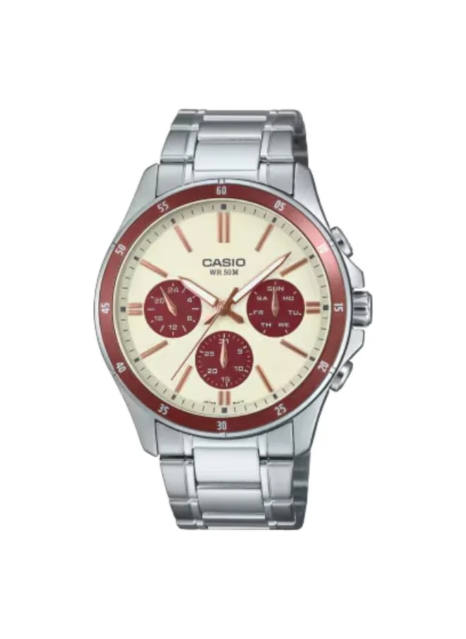 CASIO Men's Analog Display Watch With Silver Stainless Steel Strap - MTP-1374D-5A2VDF