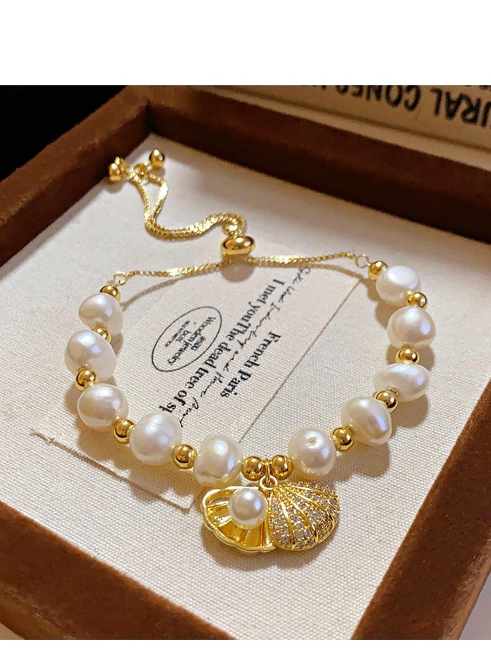 Lavida Freshwater pearl bracelet is versatile and simple - shell, fashionable for women, daily wear and gift to friends - Image 1