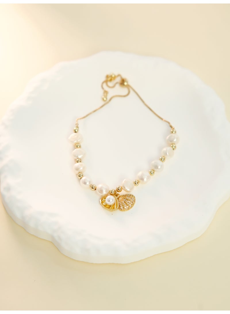 Lavida Freshwater pearl bracelet is versatile and simple - shell, fashionable for women, daily wear and gift to friends - Image 2