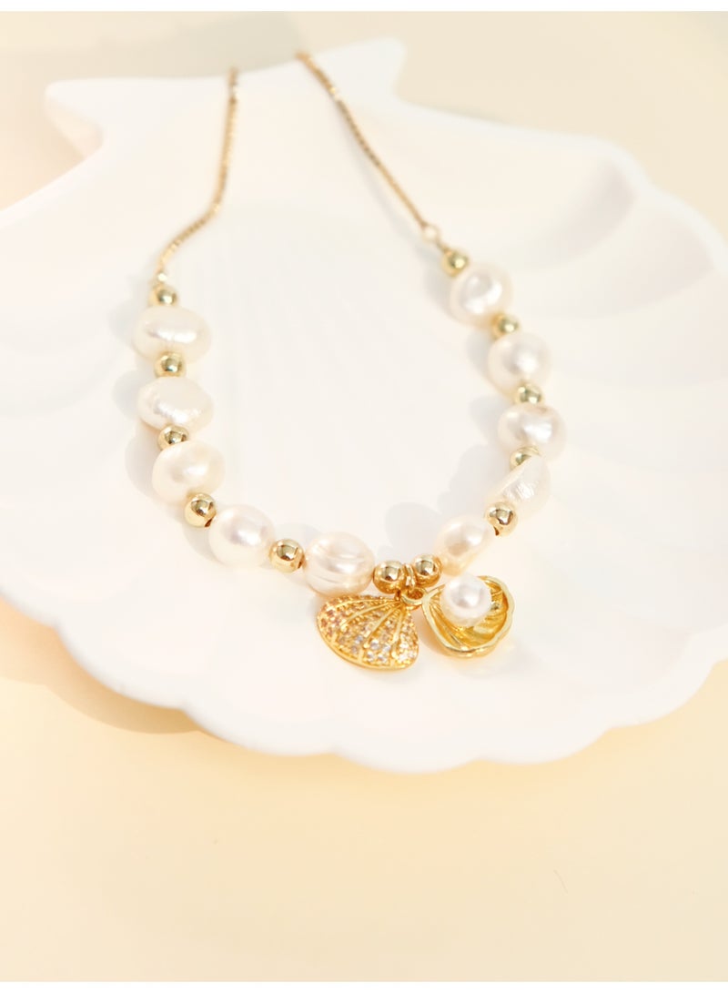 Lavida Freshwater pearl bracelet is versatile and simple - shell, fashionable for women, daily wear and gift to friends - Image 3