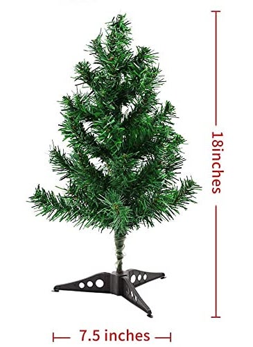Lazybeee LAZYBEEE 24 Small Christmas Tree Tabletop Mini Christmas Tree Artificial Xmas Tree with LED String Lights and Ornaments  - Image 5