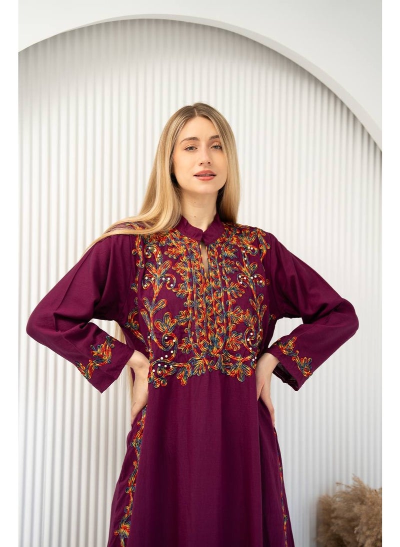 Brides Traditional embroidered cotton jalabiya - Image 2