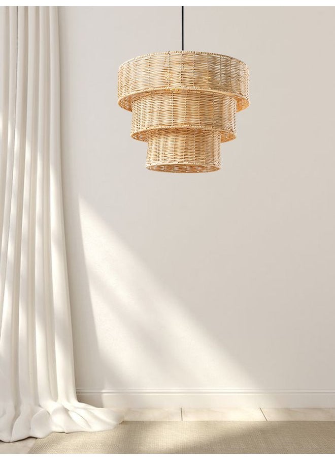 tbshomelamp Bamboo Celling Lighting Beige 40X35X1Cm  - Image 1