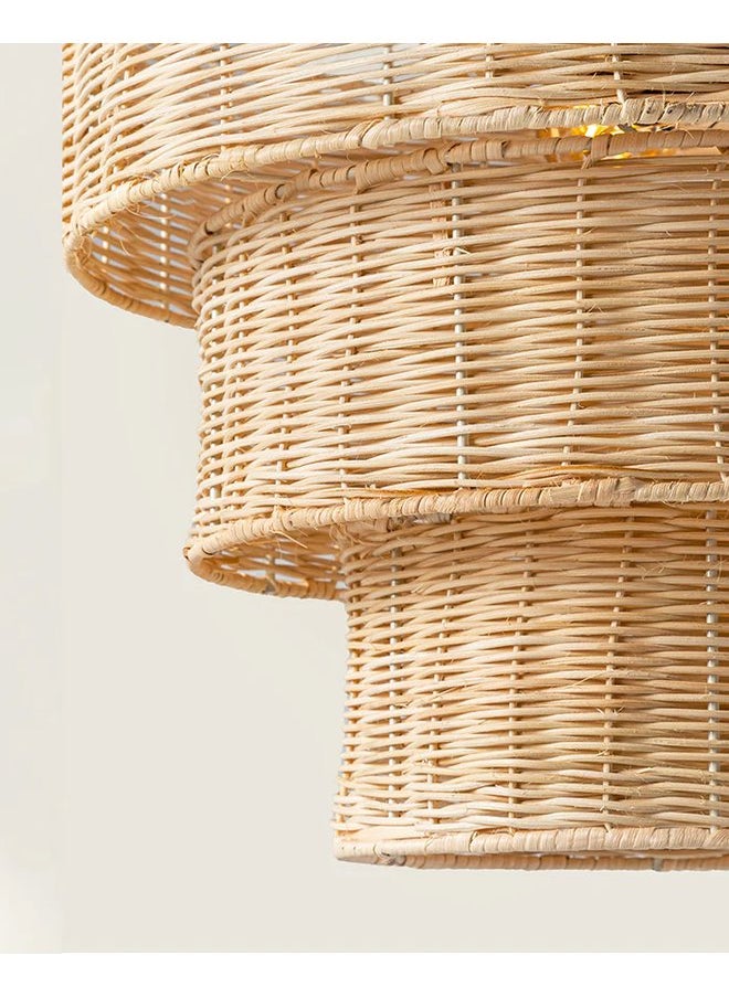 tbshomelamp Bamboo Celling Lighting Beige 40X35X1Cm  - Image 2
