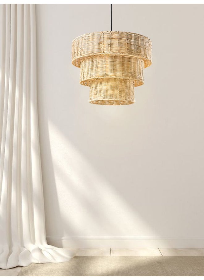 tbshomelamp Bamboo Celling Lighting Beige 40X35X1Cm  - Image 3