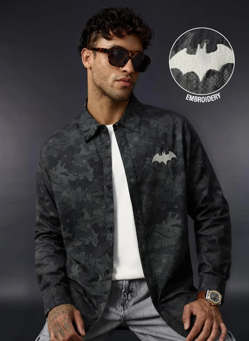The Souled Store The Souled Store Men Batman Grey Printed Relaxed Shirts