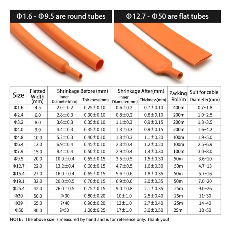 1~20M 3:1 Orange with Glue Heat Shrink Tube Dual Wall Tubing Diameter2.4~30mm Adhesive Lined Wrap Sleeve(6.4mm,5 Meters) - Image 5