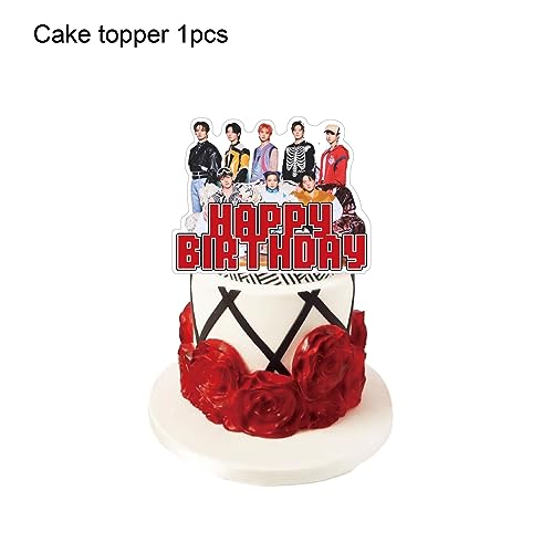 eTel Like Stray Kids Merch 5 Star Party Decorations Include Happy Birthday Banners, Cake Toppers, Cupcake Toppers, Balloons - Image 4