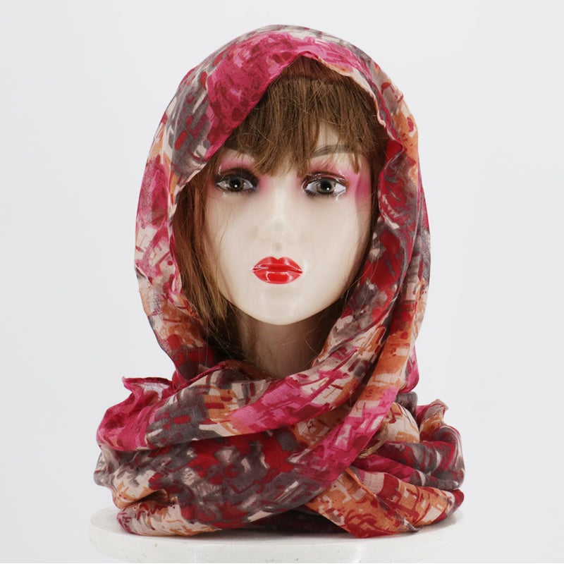 vimate Spring Scarves for Women-Red Lightweight Gauze Headscarf Hijab Shawl Scarf for Spring Fall Winter (US-Style 14) - Image 4
