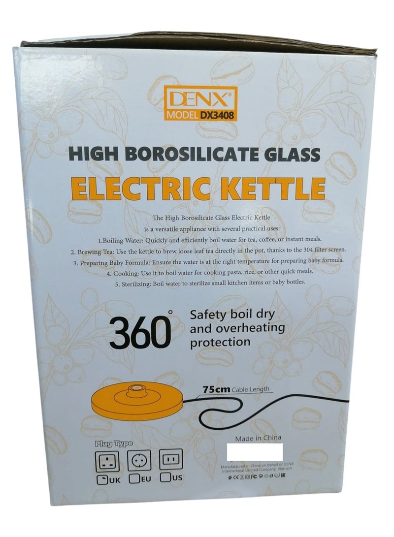 Denx 1.8L Electric Kettle with Temperature Control Degree 24 Hours, Stainless Steel Filter, 1500W - Image 5