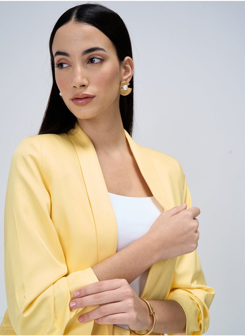 Salt Attire Women's Elegant Lemon Blazer - Tailored Fit, Premium Polyester Jacket for Office, Events, and Versatile Style  - Image 1