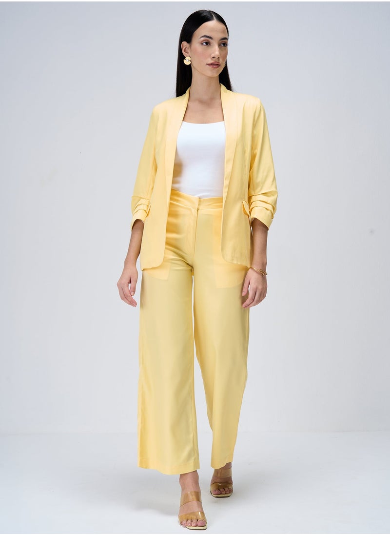 Salt Attire Women's Elegant Lemon Blazer - Tailored Fit, Premium Polyester Jacket for Office, Events, and Versatile Style  - Image 2