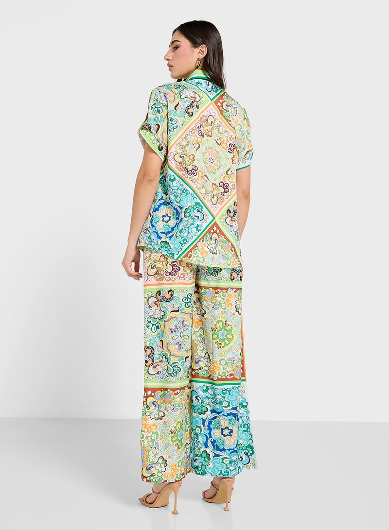 جينجر طقم ملابس مريح بطبعة باروك مطرزة - Image 2