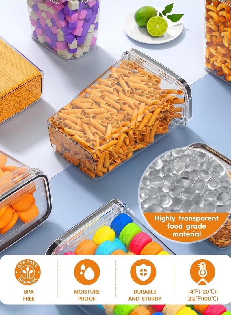 Arabest 24 Pack Airtight Food Storage Containers with Lids,Clear Containers for Kitchen Organization, 4 Sizes Pantry Organization and Storage, BPA Free,Plastic Leak-proof Canisters for Cereal, Flour and Suga,Included Spoons,Marker Pen&24PCS Labels  - Image 3