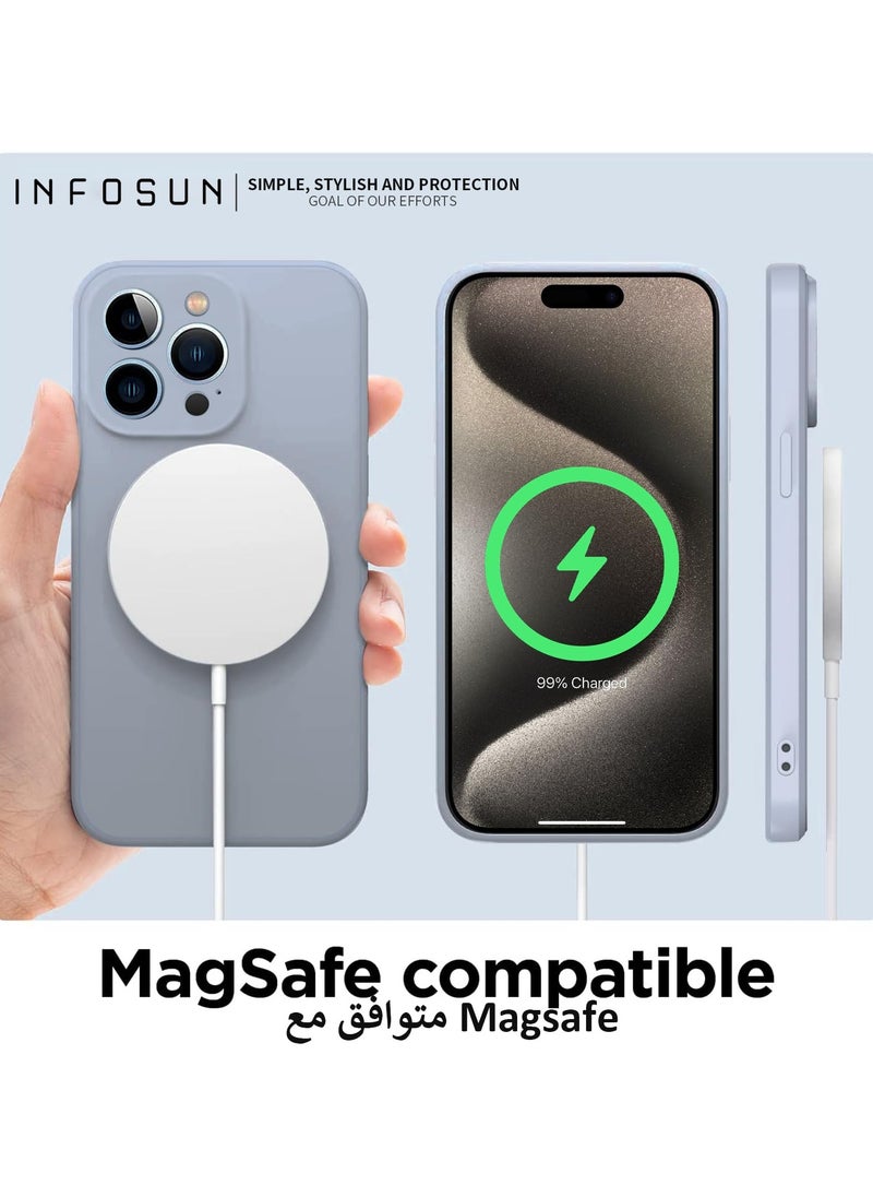 INFOSUN - Compatible with apple iPhone 15 Pro Max Full Coverage for Protective Case, Ultra Slim Soft Silicone Gel TPU Cover, Matte Surface Ultra-Thin Case, for iPhone 15 Pro Max (Gray) - Image 1