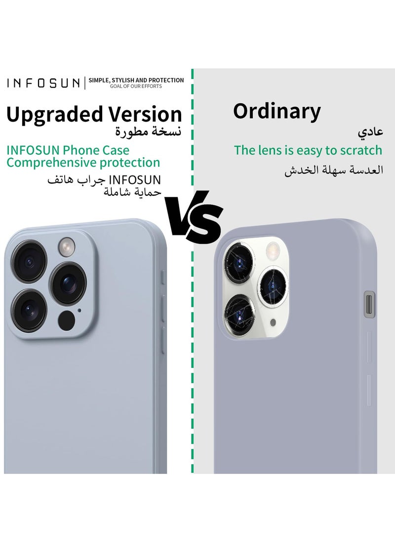 INFOSUN - Compatible with apple iPhone 15 Pro Max Full Coverage for Protective Case, Ultra Slim Soft Silicone Gel TPU Cover, Matte Surface Ultra-Thin Case, for iPhone 15 Pro Max (Gray) - Image 1