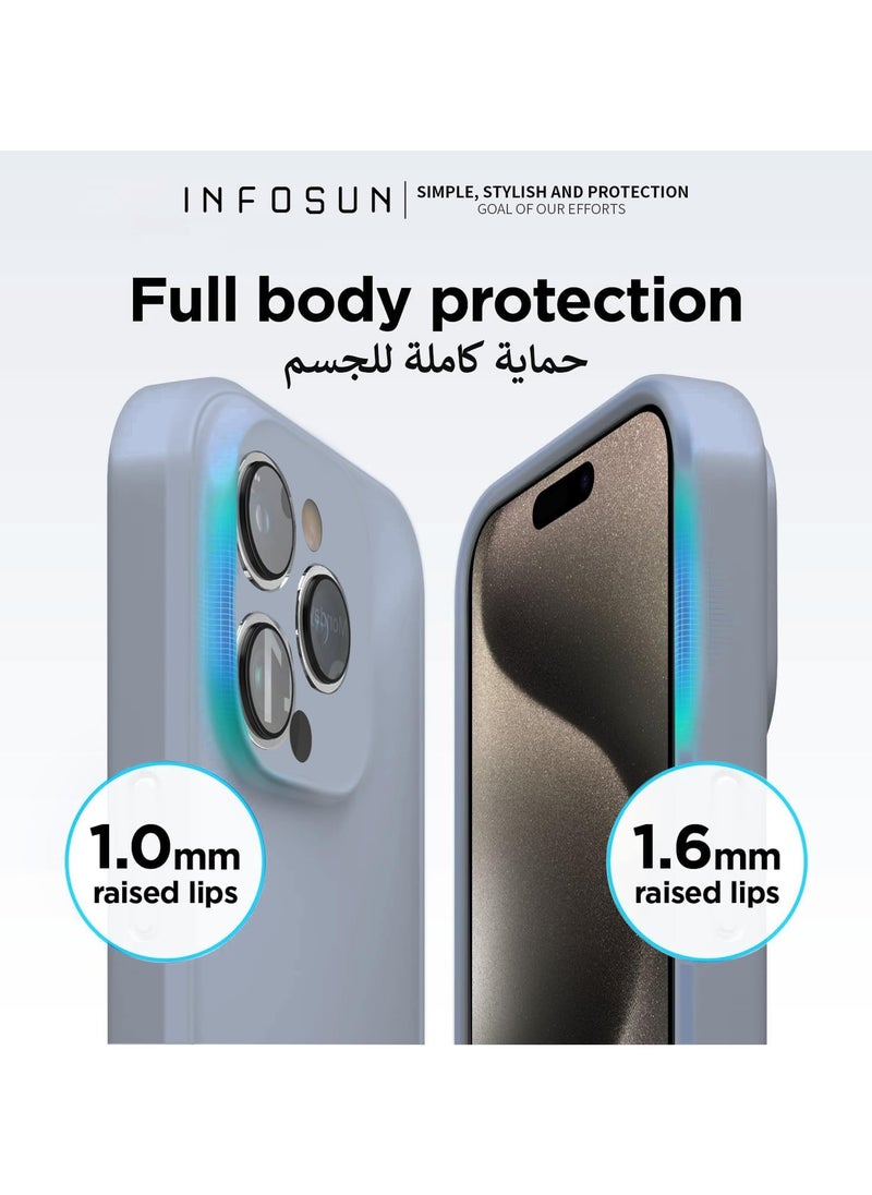 INFOSUN - Compatible with apple iPhone 15 Pro Max Full Coverage for Protective Case, Ultra Slim Soft Silicone Gel TPU Cover, Matte Surface Ultra-Thin Case, for iPhone 15 Pro Max (Gray) - Image 1