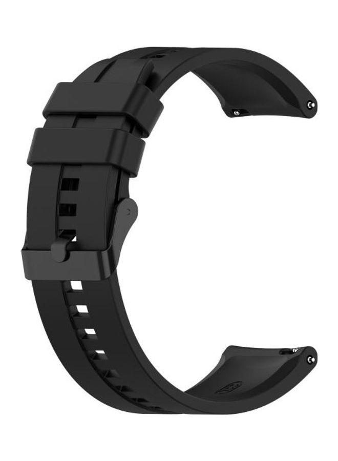 NIBEMINENT Silicone Replacement Wrist Strap Watchband with Buckle For Huawei Watch GT 2 46mm Black - Image 1