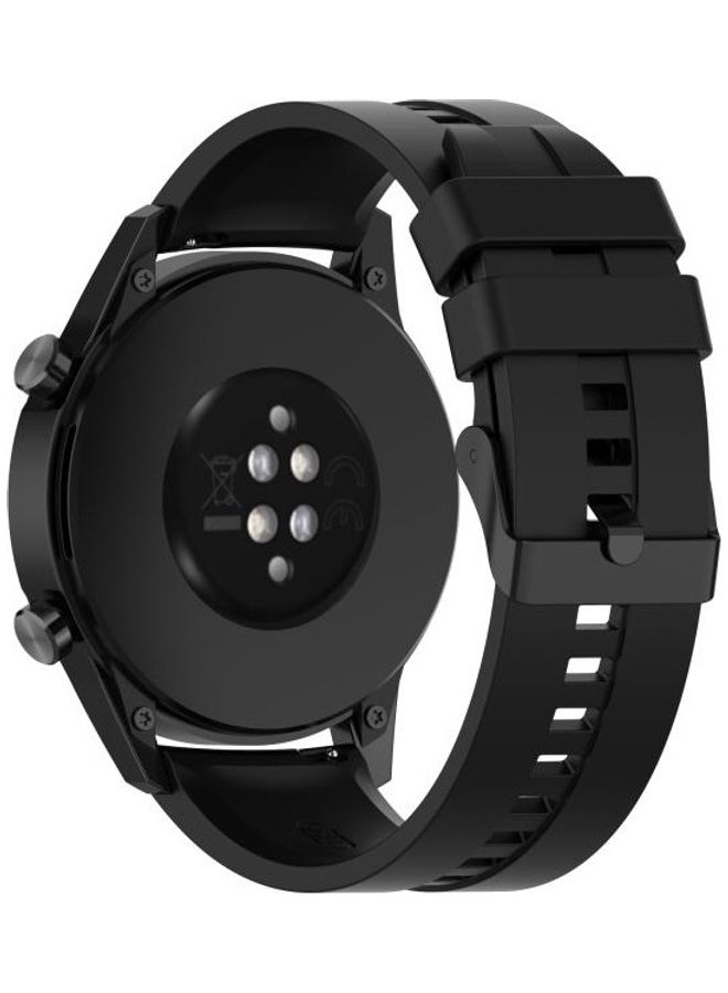 NIBEMINENT Silicone Replacement Wrist Strap Watchband with Buckle For Huawei Watch GT 2 46mm Black - Image 5