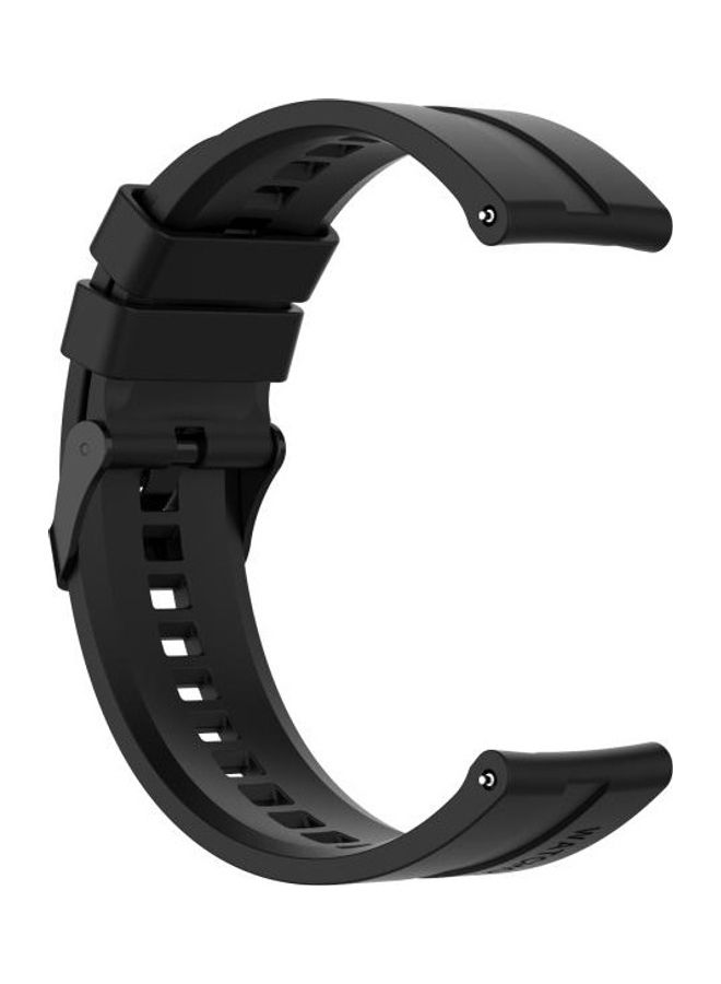 NIBEMINENT Silicone Replacement Wrist Strap Watchband with Buckle For Huawei Watch GT 2 46mm Black - Image 3