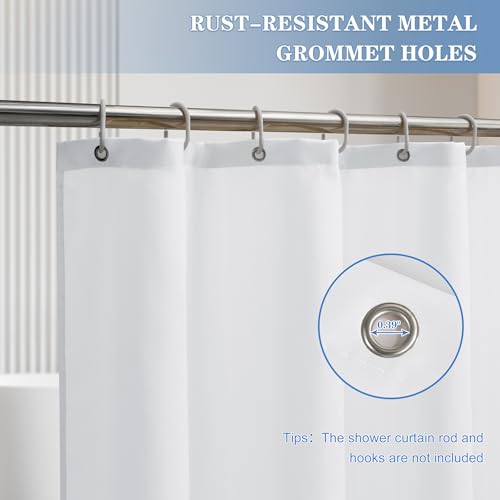 Nasitos Fabric Shower Curtain Liners 4 Pack - W72 x H72 - Washable & Water Resistant Cloth Shower Liner for Bathroom, Soft Hotel Quality, Standard Size (White, Include 8 Separate Magnets) - Image 5