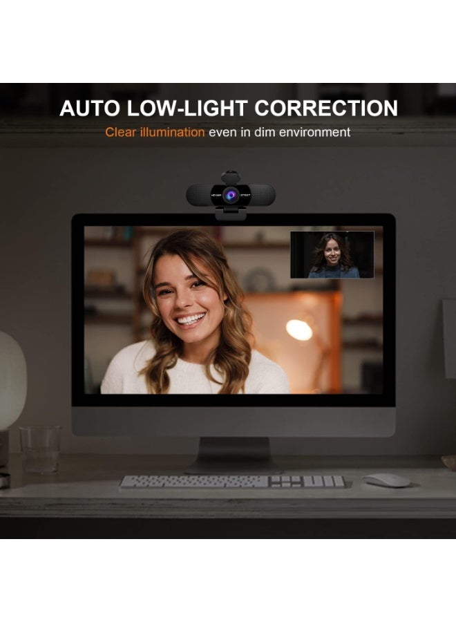 EMEET 1080P Webcam with Microphone, C960 Web Camera, 2 Mics Streaming Webcam, 90°FOV Computer Camera, Plug and Play USB Webcam for Online... - Image 5