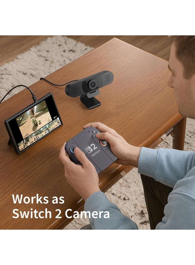 EMEET 1080P Webcam with Microphone, C960 Web Camera, 2 Mics Streaming Webcam, 90°FOV Computer Camera, Plug and Play USB Webcam for Online... - Image 2