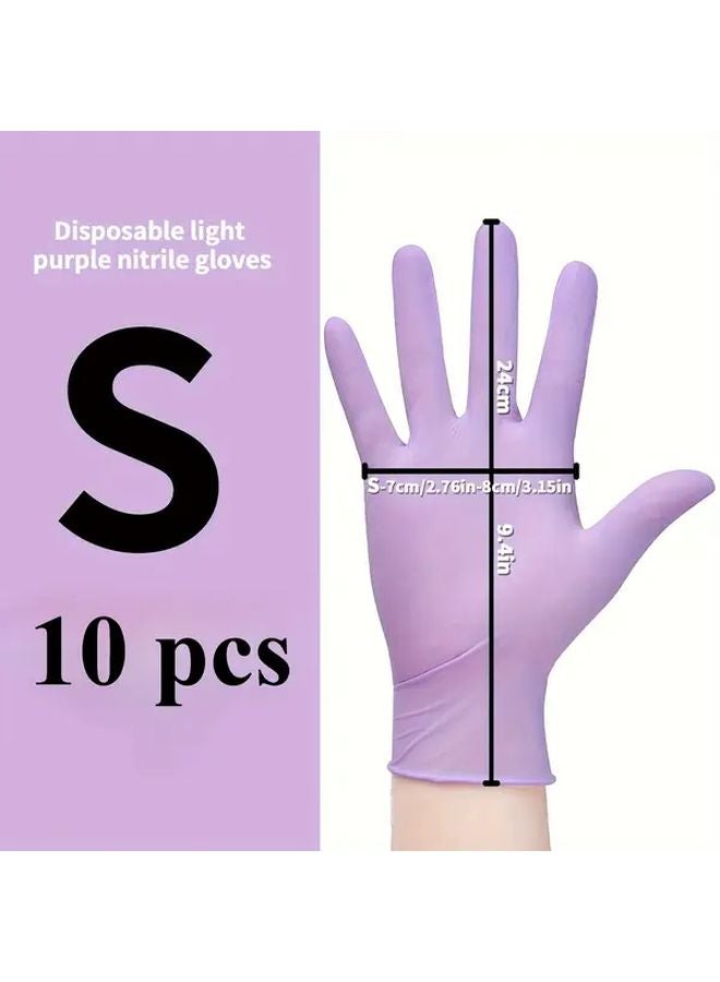 High Elasticity Ume Purple Nitrile Gloves 10pcs Waterproof Non Slip Disposable Household - Image 1