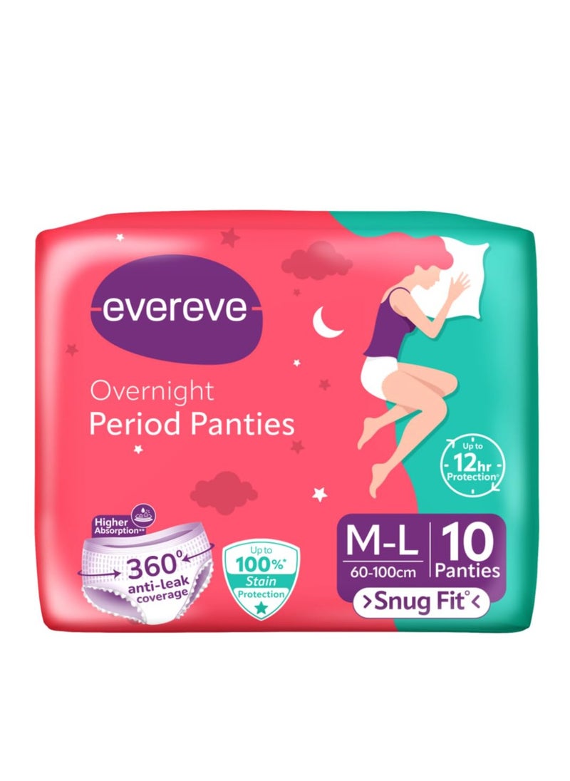 Evereve Ultra Absorbent, Heavy Flow Disposable Period Panties for Sanitary Protection, Maternity Delivery Pads, Overnight Napkins, 360 Degree Protection, Post partum use, M-L, 10 Panties  - Image 1