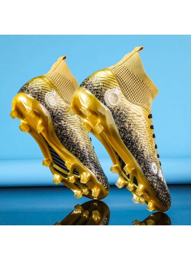 Gold long Nail Style Hydrogen Cloud Joint Chelsea Football Shoes Boys Autumn Primary School Junior High School Training Shoes