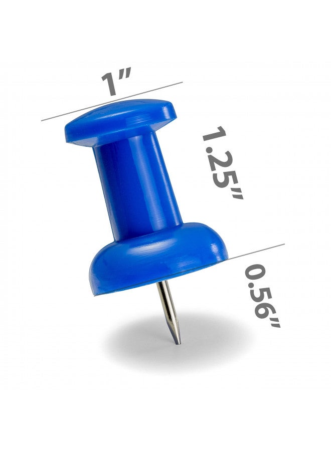 Officemate Giant Push Pins 1.5 Inch, Assorted Colors, Tub of 12 (92902) - Image 1