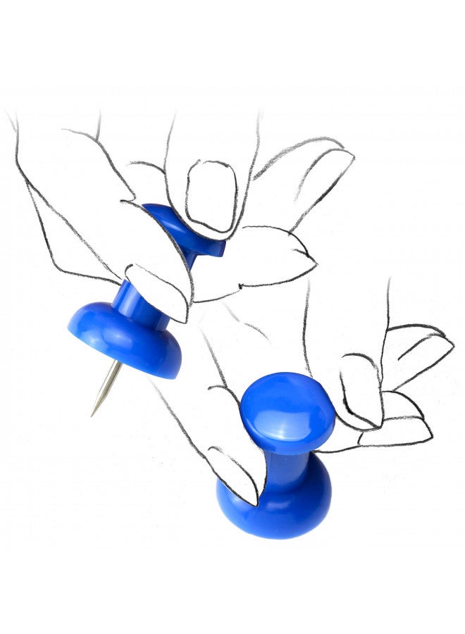 Officemate Giant Push Pins 1.5 Inch, Assorted Colors, Tub of 12 (92902) - Image 3