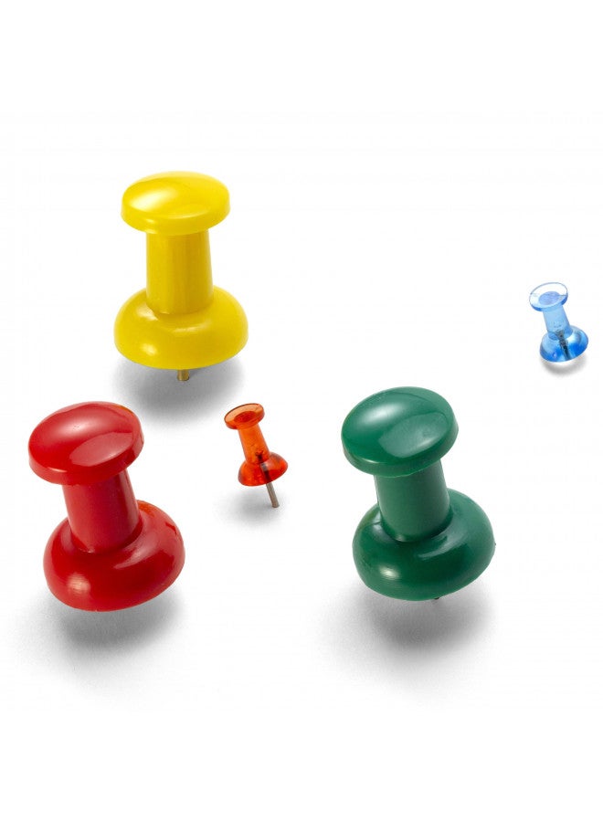 Officemate Giant Push Pins 1.5 Inch, Assorted Colors, Tub of 12 (92902) - Image 2