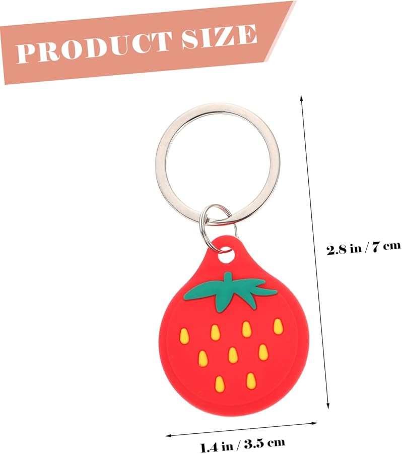 Jojofuny 2 Pack Lost Keychain Case Protective Sleeve Shockproof Scratch Resistant Strawberry Design - Image 3