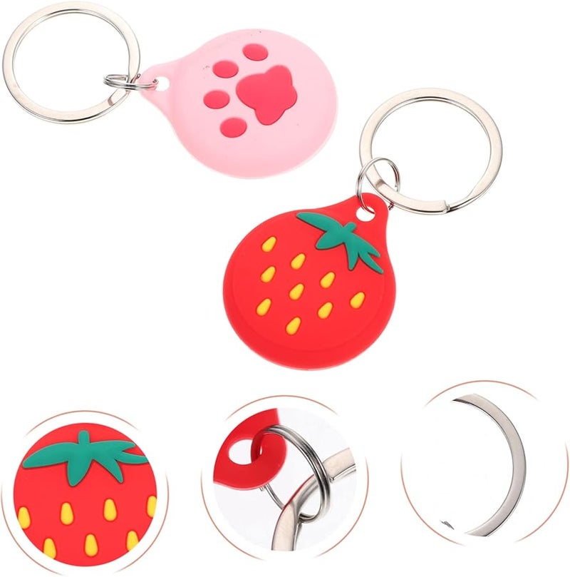Jojofuny 2 Pack Lost Keychain Case Protective Sleeve Shockproof Scratch Resistant Strawberry Design - Image 5