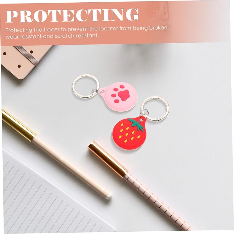 Jojofuny 2 Pack Lost Keychain Case Protective Sleeve Shockproof Scratch Resistant Strawberry Design - Image 4