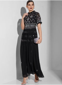 High Neck Sequin Dress