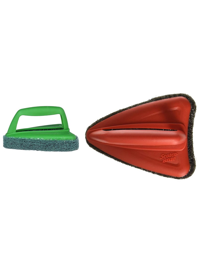 Scotch Brite ScotchBrite Bathroom Brush with abrasive scrubber for superior tile cleaning GreenPack of 1  - Image 1