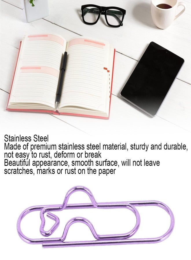 Mrisata 30Pcs Metal Pen Clips Stainless Steel Paper Clip Holder for Notebooks Papers Pen Paperclip Pen Holder Clip for Most Types of Pens Office Supplies Bookmark Receipts () - Image 3