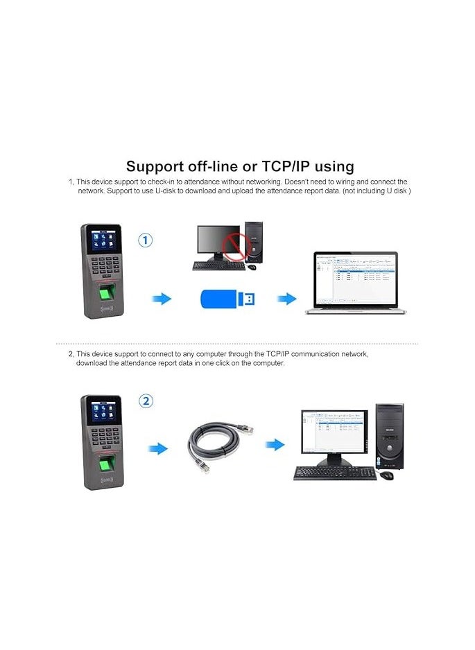 Generic - Biometric WiFi Fingerprint Time Attendance Machine Inculed Password RFID Card Opens The Color Screen Door Lock With Mobile Phone Time Record - Image 1
