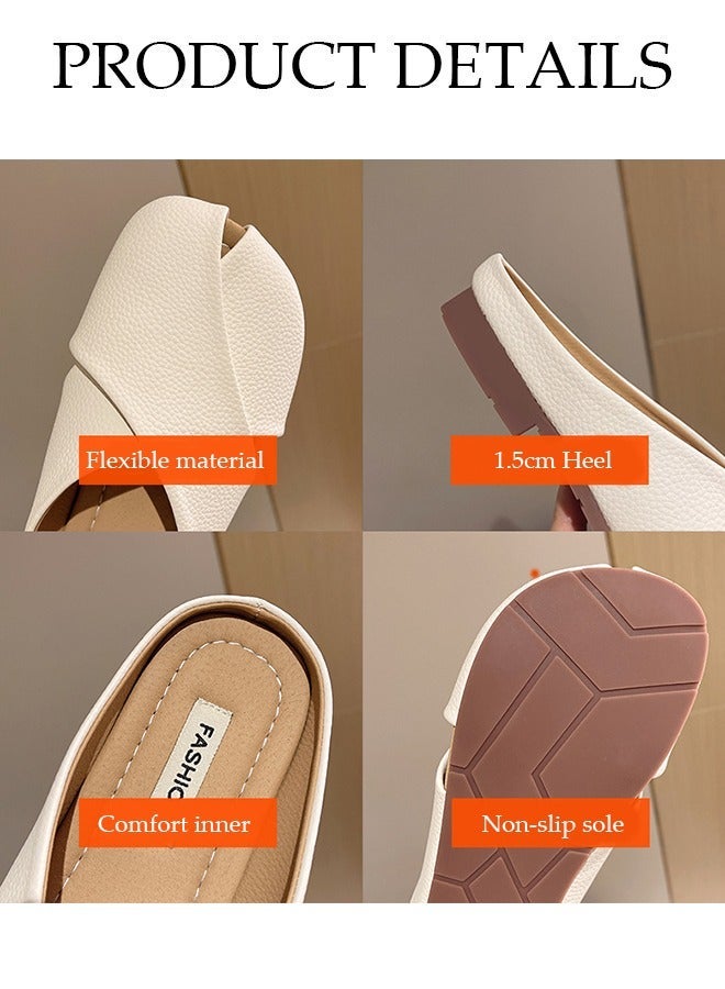 DUNISO Mule Slippers for Women Slingback Flat Pointed Mules Closed Toe Sandals Comfortable Women Slippers Backless Slip On Loafer Shoes - Image 4