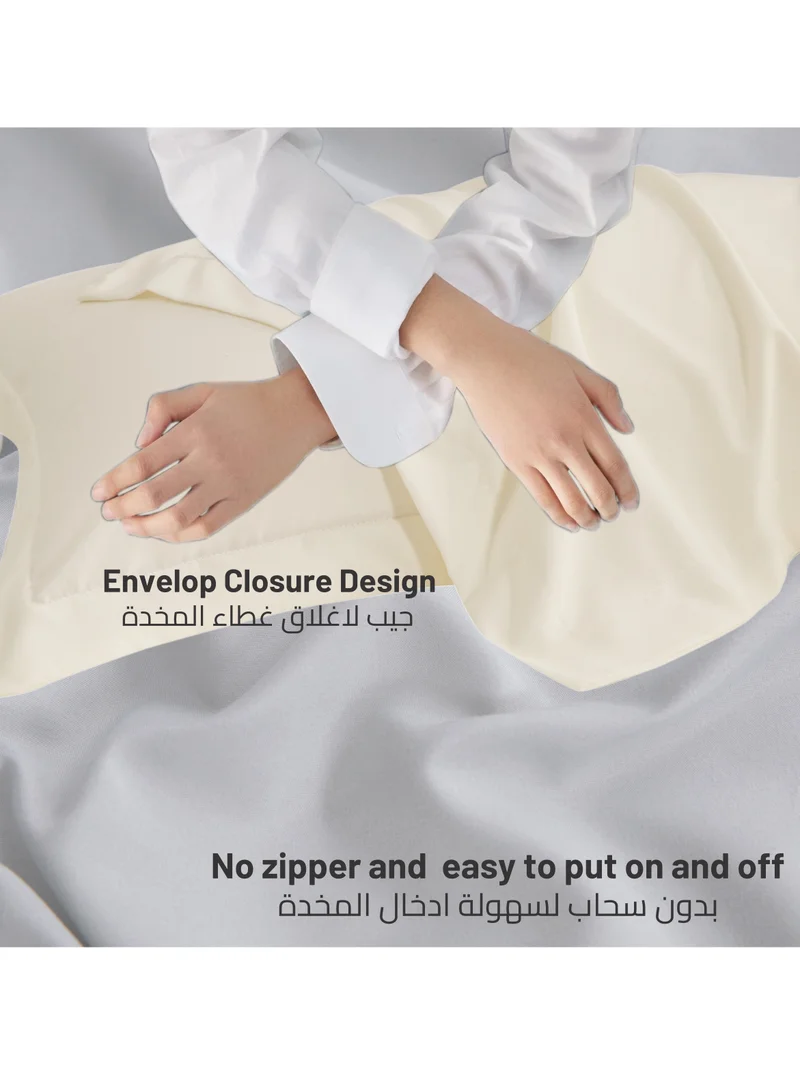 Donetella Microfiber Pillowcases 2-Pcs Soft Pillow Cover (50 x 75 CM) With Envelope Closure (Without Pillow Insert),Light Beige