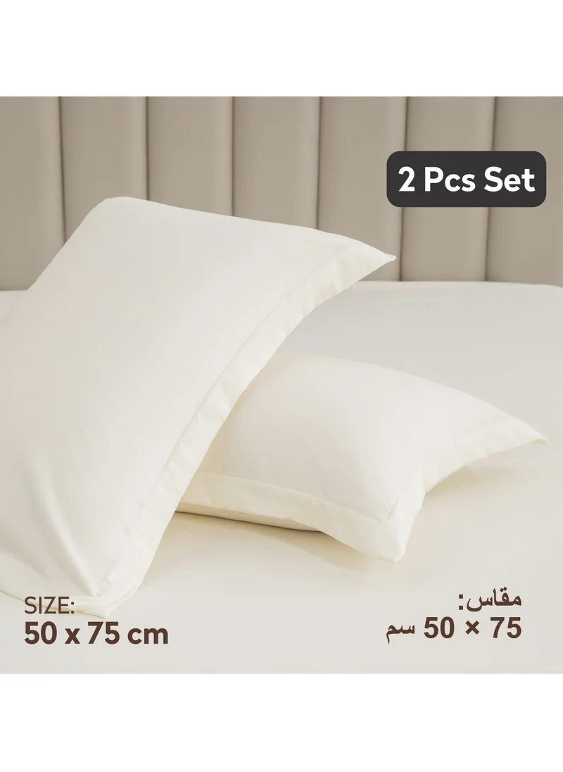 Donetella Microfiber Pillowcases 2-Pcs Soft Pillow Cover (50 x 75 CM) With Envelope Closure (Without Pillow Insert),Light Beige