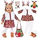 ebuddy 18 inch Doll Clothes and Accessories Christmas Costume Playset Including DressFur Vest Tights Boots Hair ClipsBell and Sticker No Doll - Image 2