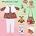 ebuddy 18 inch Doll Clothes and Accessories Christmas Costume Playset Including DressFur Vest Tights Boots Hair ClipsBell and Sticker No Doll - Image 4
