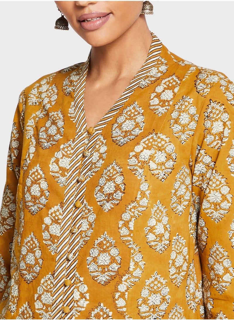Fabindia - Printed Longline Kurti - Image 1